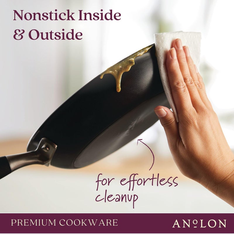 Anolon Advanced Home Hard-Anodized Nonstick Skillets (2 Piece Set- 10.25-Inch & 12.75-Inch, Onyx) - Image 5